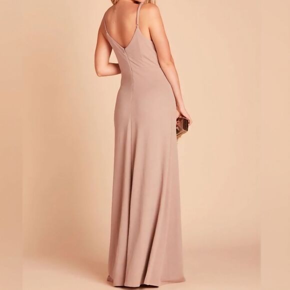 NWT Birdy Grey | Jay Long Dress Crepe Leg Slit In Taupe, Womens XL - Picture 2 of 10